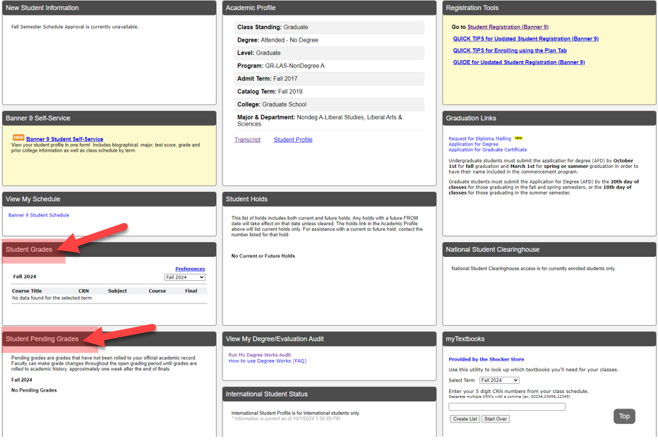 Student Grades and Student Pending Grades